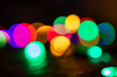 Noel ışığının soyut, dairesel bokeh arkaplanı,