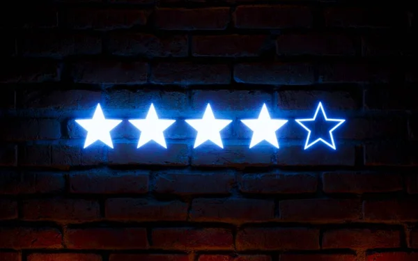 The concept of rating on the Internet. four stars. 3d illustration.