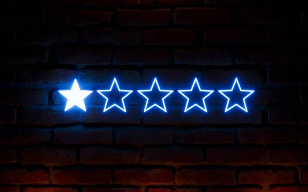 The concept of rating on the Internet. One stars. 3d illustration.