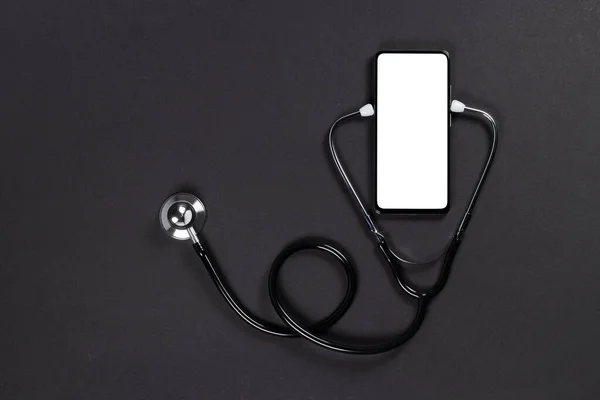 Médico Línea Móvil Mockup Teléfono Para Aplicación Médica Smartphone Pantalla —  Fotos de Stock