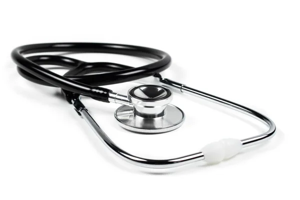 Zwarte Stethoscoop Voor Arts Diagnostische Coronavirus Ziekte Medisch Hulpmiddel Voor — Stockfoto