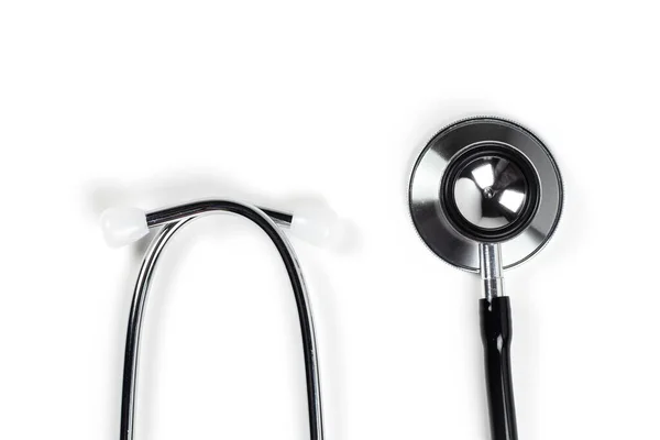 Zwarte Stethoscoop Voor Arts Diagnostische Coronavirus Ziekte Medisch Hulpmiddel Voor — Stockfoto