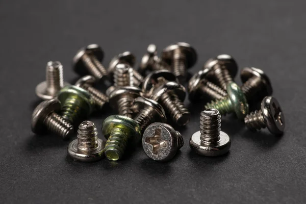 Screws Silver Steel Self Tapping Screws Background — Stock Photo, Image