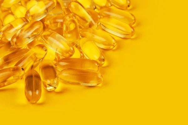 Vitamina Omega Aceite Pescado Píldoras Amarillas Vitaminas Deporte Nutrición Saludable — Foto de Stock