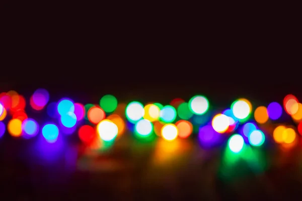 Abstrakte Blendung Kreisförmigen Bokeh Hintergrund Der Weihnachtsbeleuchtung — Stockfoto