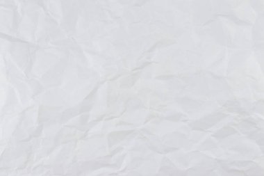 Beyaz buruşmuş kağıt arka plan, web tasarım ekran koruyucuları için eski bir doku. Çeşitli amaçlar için şablon veya ambalaj oluşturma.