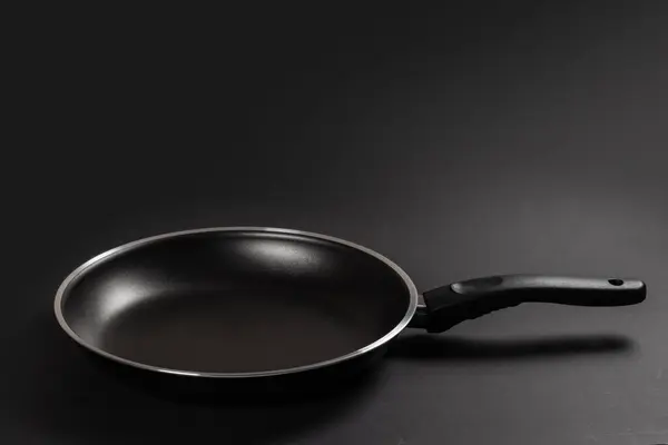 Black Fry Pan Dark Background Close — Stock Photo, Image
