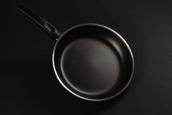 Black Fry Pan Dark Background Close — Stock Photo, Image