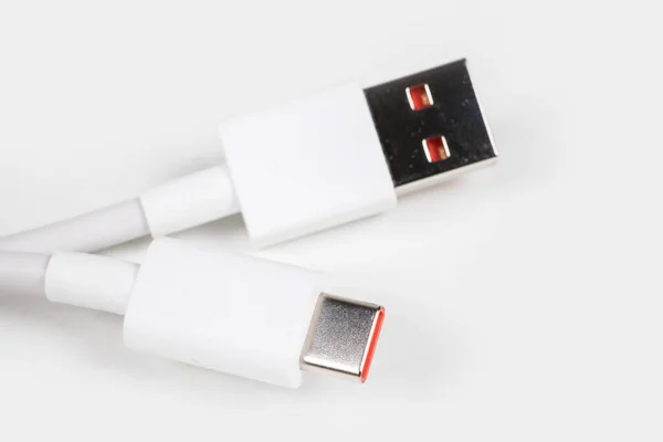 Kabelu Usb Usb Izolovaných Bílém Pozadí — Stock fotografie