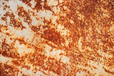 Corroded metal background. Rusted grey painted metal wall. Rusty metal background with streaks of rust. Rust stains. The metal surface rusted spots. Rystycorrosion. clipart