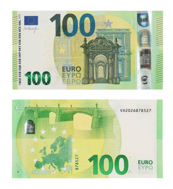 Avrupa Birliği 'nden Barok ve rokoko Portresi. 100 Euro 2019 Banknotlar..