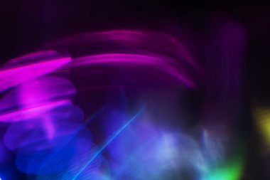 Üst üste koymak için soyut çok renkli neon sızıntısı. Işık sızıntısı koleksiyonu.