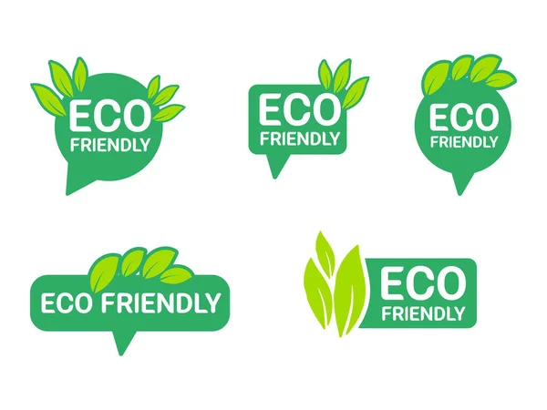 stock vector Set of eco friendly icons. Organic natural food labels.