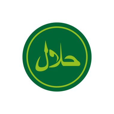 Helal gıda sertifikalı ikon. Helal gıda etiketleri ikon. Halal simge, Vektör illüstrasyonu. EPS