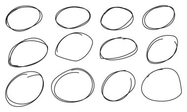 El çizimi soyut karalama, beyaz arkaplan çizimi. Grunge çemberleri, el çizimi, yuvarlak vurgu elementleri..