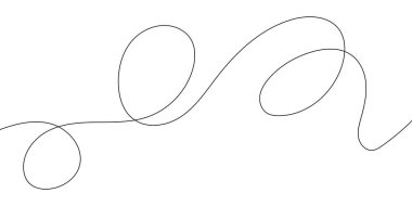 Minimalist Devamlılık Çizgisi Soyut Dalga Çizimi