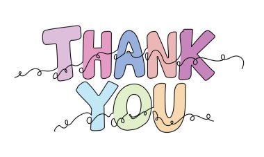 Teşekkürler Kelime Sanatı Çizimi