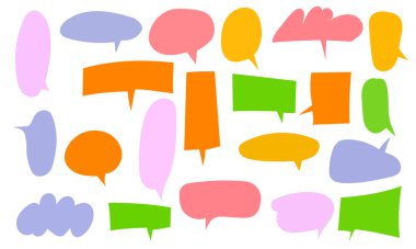 Beyaz Arkaplanda Renkli Konuşma Baloncukları Ayarlandı