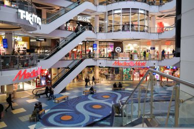 Warsaw, Poland - january, 2023: blue city mall inside