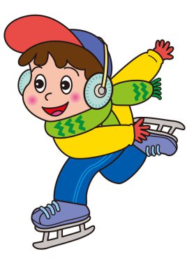 A cheerful boy who skates well