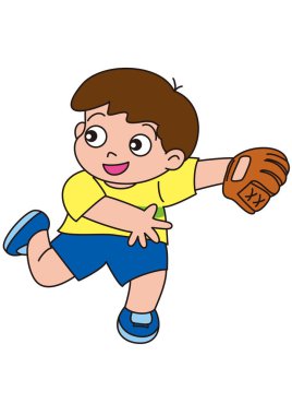 A boy playing baseball and throwing a ball