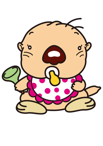Una Nutria Marina Bebé Antropomórfica Usando Babero Chupando Chupete — Archivo Imágenes Vectoriales