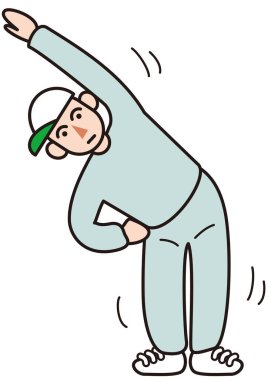 Spor kıyafeti giyen ve sağlığını korumak için jimnastik yapan bir adam.