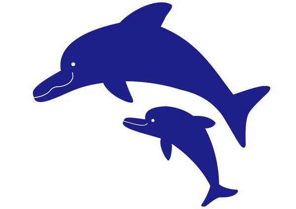 Стрибки Батьків Дитячих Дельфінів — стоковий вектор