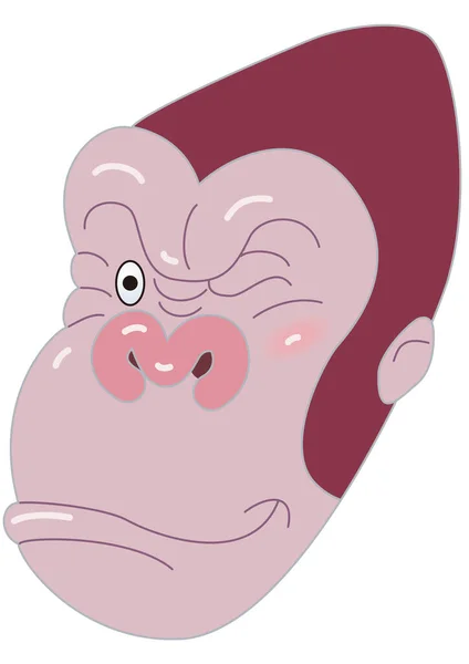 眨眼迷人的大猩猩特征脸 — 图库矢量图片