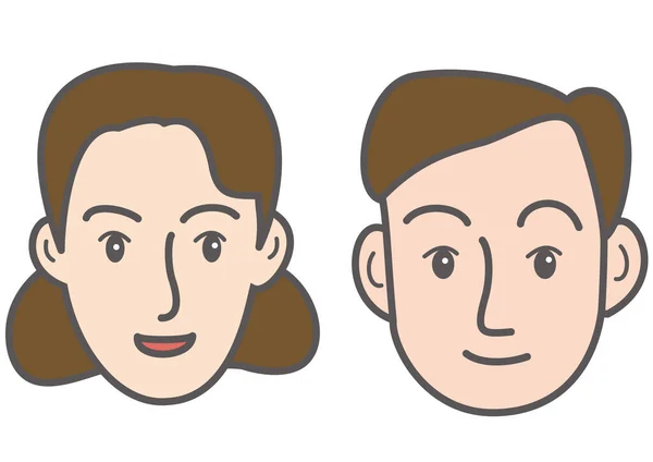 Typiskt Medelålders Par Ansikte — Stock vektor