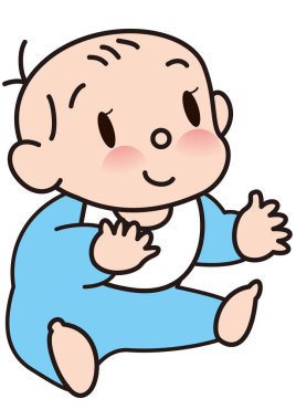 Güzel bir bebeğin tüm vücudu oturuyor.