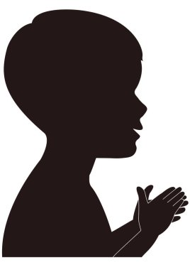 Üst taraflarda ellerini yıkayan bir çocuğun silüeti.