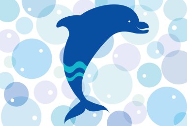 Sudaki bir yunusun kartpostalını.