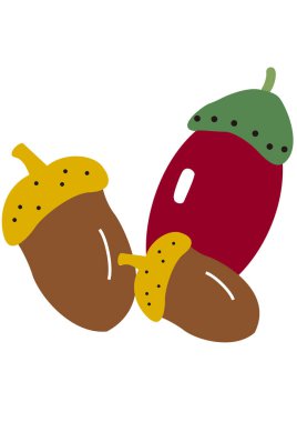 Acorns are a favorite fruit of animals living in the forest. clipart