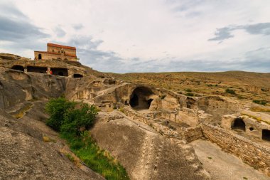 Uplistsikhe mağara kasabası, Antik mağara şehri, Gori, Georgia.