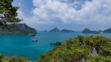 Tropik cennet, Angthong Milli Deniz Parkı Kuş bakışı, Koh Samui, Suratthani, Tayland.