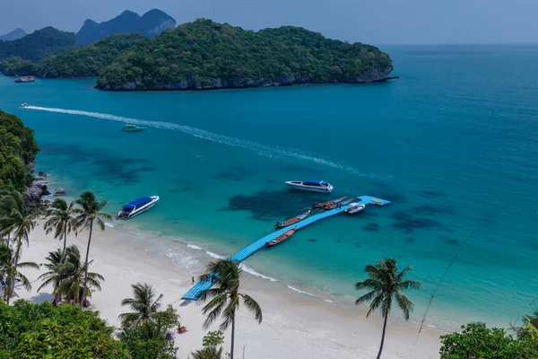 Tropik cennet, Angthong Milli Deniz Parkı Kuş bakışı, Koh Samui, Suratthani, Tayland.