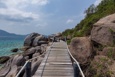 Tropik cennet adası, Nang Yuan adası veya Koh Nang Yuan Adası, Koh Tao adası, Surat Thani, Tayland.