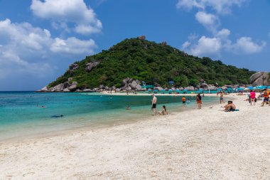 Tropik cennet adası, Nang Yuan adası veya Koh Nang Yuan Adası, Koh Tao adası, Surat Thani, Tayland.