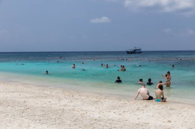 Tropik cennet adası, Nang Yuan adası veya Koh Nang Yuan Adası, Koh Tao adası, Surat Thani, Tayland.