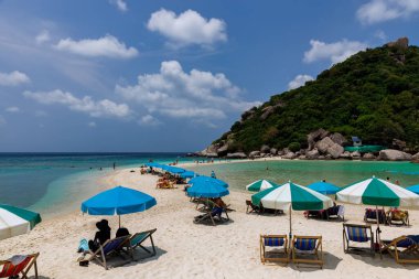 Tropik cennet adası, Nang Yuan adası veya Koh Nang Yuan Adası, Koh Tao adası, Surat Thani, Tayland.