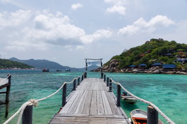 Tropik cennet adası, Nang Yuan adası veya Koh Nang Yuan Adası, Koh Tao adası, Surat Thani, Tayland.