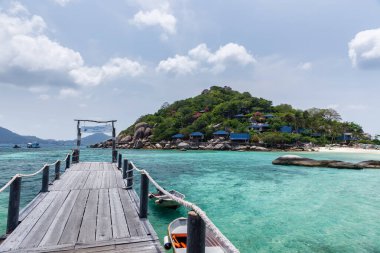 Tropik cennet adası, Nang Yuan adası veya Koh Nang Yuan Adası, Koh Tao adası, Surat Thani, Tayland.