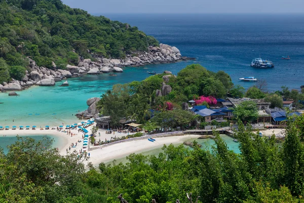 Tropik cennet adası, Nang Yuan adası veya Koh Nang Yuan Adası, Koh Tao adası, Surat Thani, Tayland.