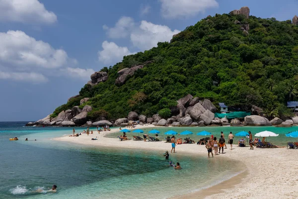 Ilha Paradisíaca Tropical Ilha Nang Yuan Ilha Koh Nang Yuan — Fotografia de Stock