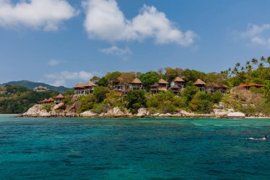 Tropik cennet adası, Nang Yuan adası veya Koh Nang Yuan Adası, Koh Tao adası, Surat Thani, Tayland.