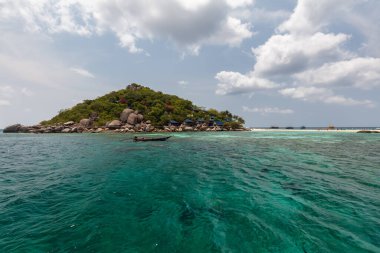 Tropik cennet adası, Nang Yuan adası veya Koh Nang Yuan Adası, Koh Tao adası, Surat Thani, Tayland.