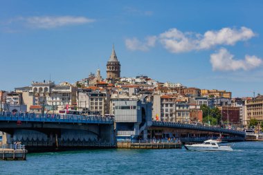 Galata Kulesi ve Galata Köprüsü, İstanbul, İstanbul ve Türkiye 'den görüldü.