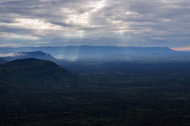 Sabahları güzel manzara, Pha Mor E Daeng, Kantharalak, Sisaket, Tayland