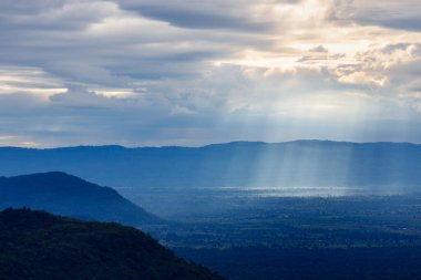 Sabahları güzel manzara, Pha Mor E Daeng, Kantharalak, Sisaket, Tayland